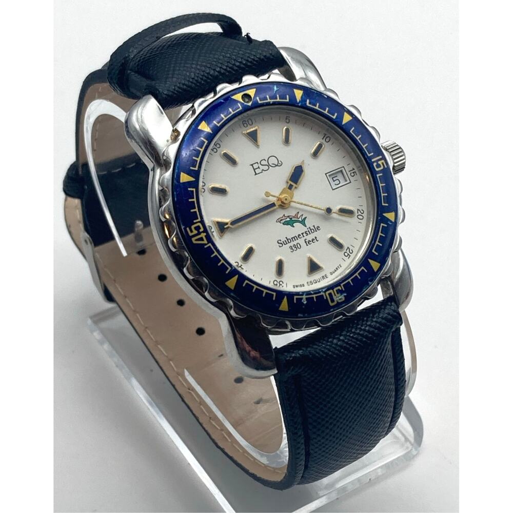 ESQ by Movado Swiss Movement Submersible 330 FT Men's Watch 40mm -Fresh Battery